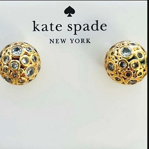 Kate Spade On the Dot Sphere Stud Earrings Goldtone - Picture 6 of 7